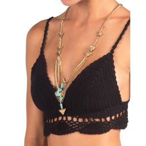 Black crochet Bralett