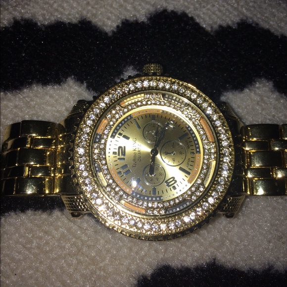 24k gold plated large watch