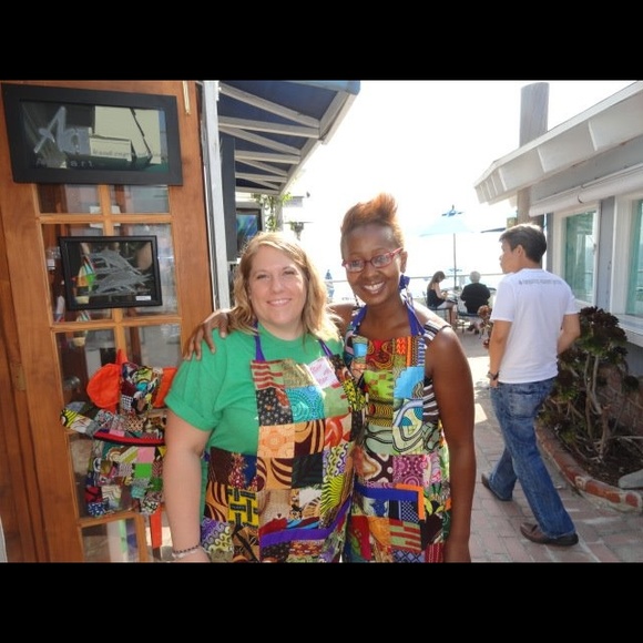 Ciolaingo's African Cloth Patchwork Kitchen Aprons - Picture 1 of 4