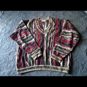 Coogi V-Neck Sweater With Tag Made in Australia.