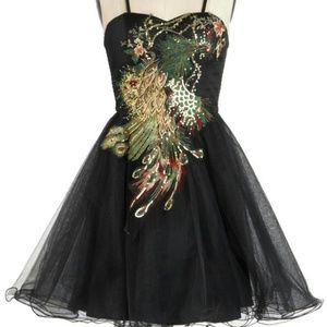 Chi Chi London Sequin/Tulle Peacock Dress