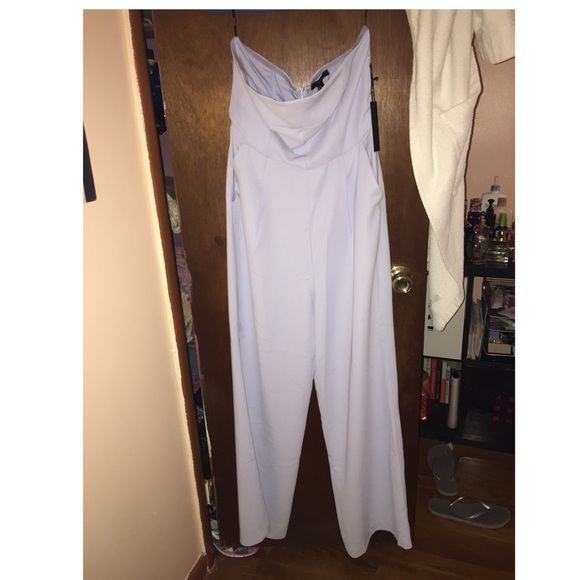 Pastel blue strapless jumpsuit NWT
