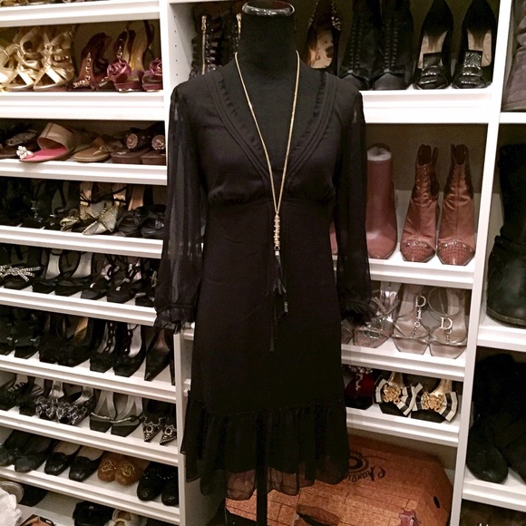 Guess Dresses & Skirts - Black Guess 🌟 Long Sleeve Sheer Arm Dress NWT