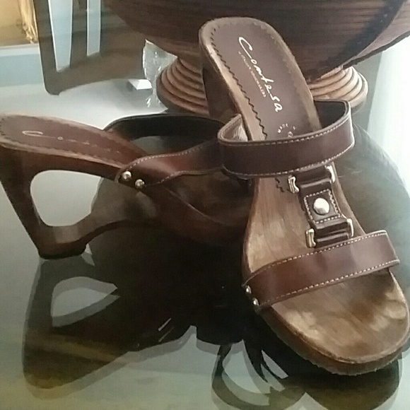 Brown leather  with gold accents