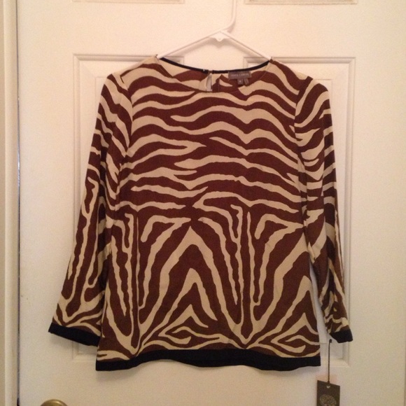 Vince Camuto brown zebra shirt