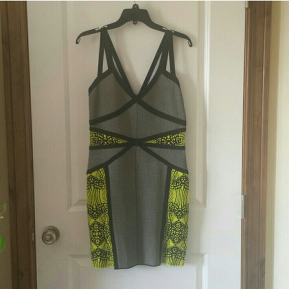 Gray and lime green bebe dress