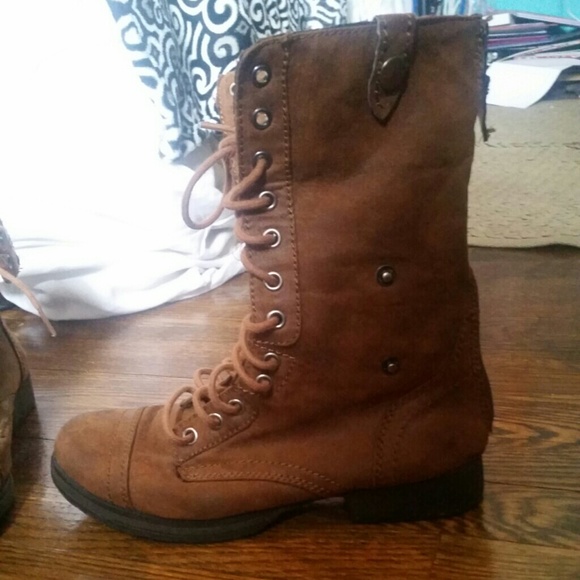 Combat boots (chestnut colored) - Picture 3 of 3