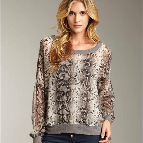 Snake print chiffon top