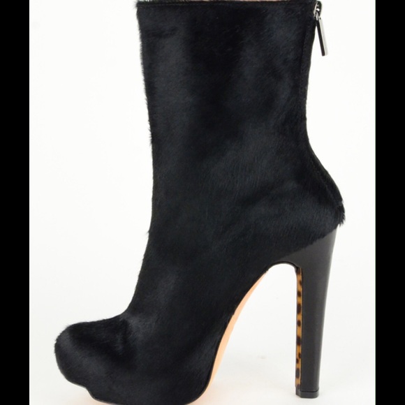 HERVE LEGER -brant- PONY HAIR BOOTY