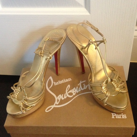 Christian Louboutin Shoes - Christian Louboutin gold strap sandals