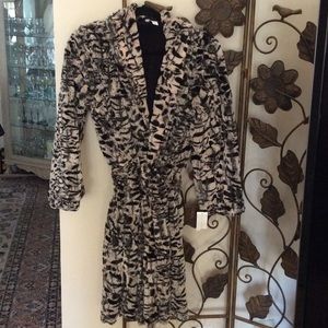 Charter Club leopard plush robe