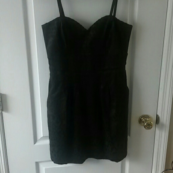 NWT Walter Baker Black Satin Corsett Dress