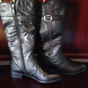 Black, Knee High Boots