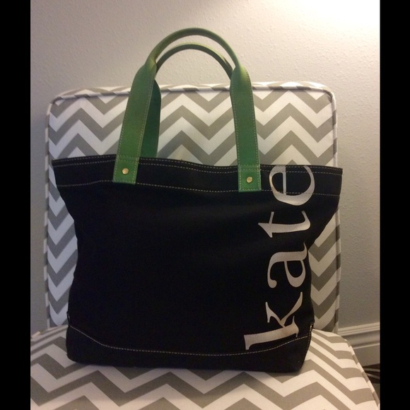 Kate spade navy and green tote