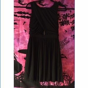 Black Layered Dress with Slit in Front