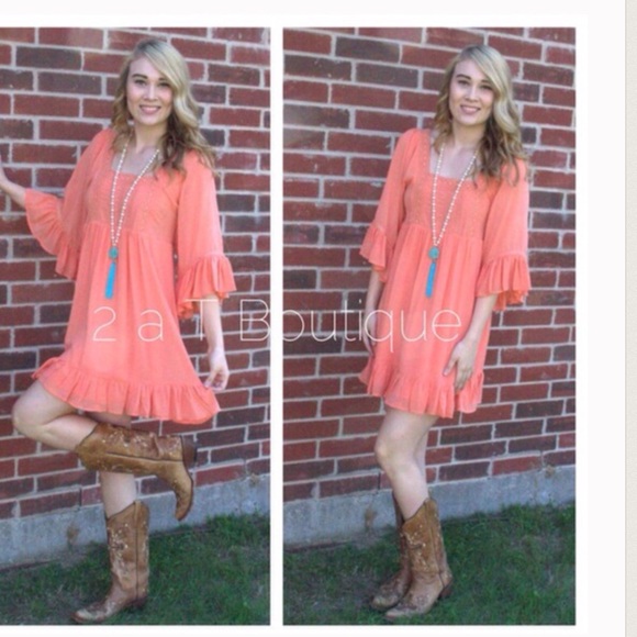 2 a T Boutique Dresses & Skirts - 🎉SALE 🎉 Chiffon Peasant ruffle Dress
