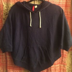 Blue Urban Crop Top Hoodie