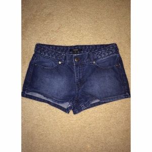 Braided Waist Band Denim Shorts