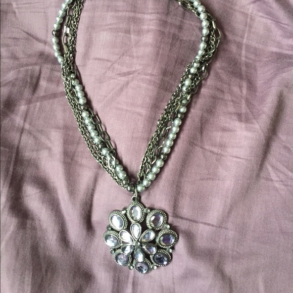 Silver statement necklace
