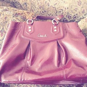 Coach handbag - burgundy leather.