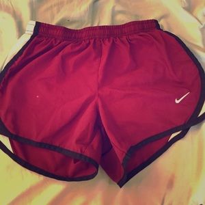 maroon nike dri-fit athletic shorts