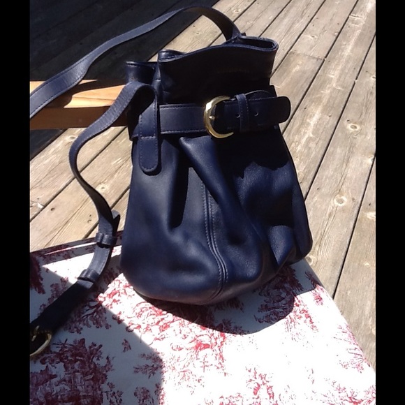Coach small navy blue bag