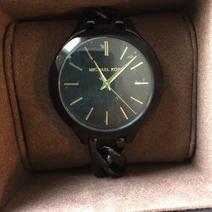 Black & Gold MK Watch