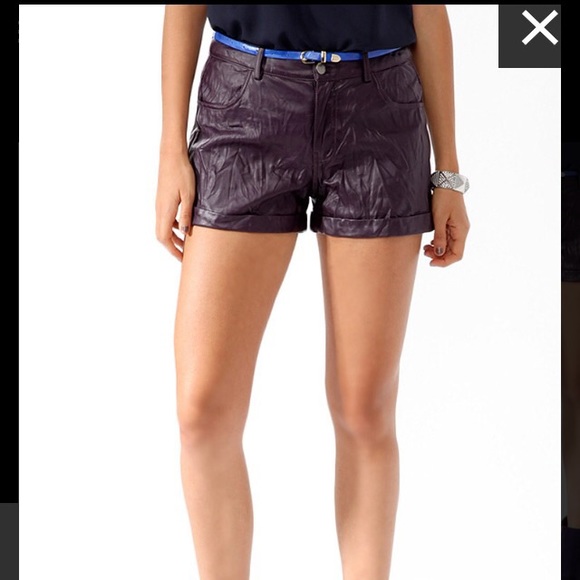Purple Leather Shorts Factory Sale, UP 