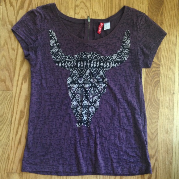 Dark purple bull burn out t