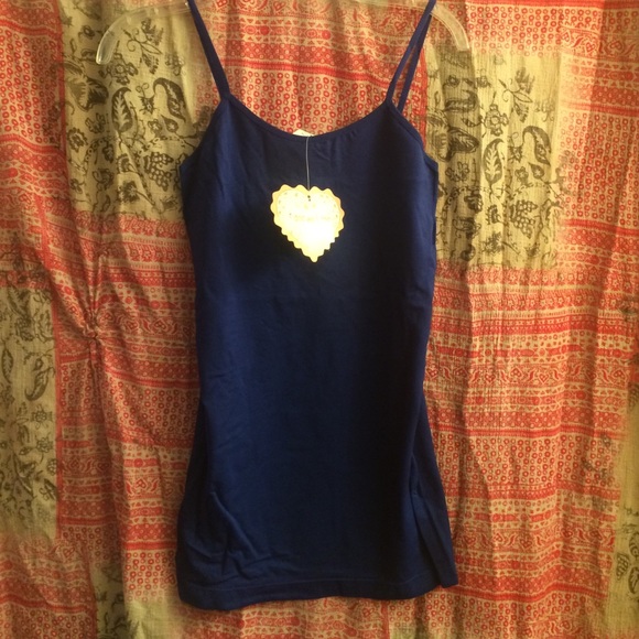 NWT Sexy Blue Stretchy Extra Long Tank - Picture 1 of 3