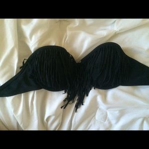 Xhilaration strapless fringe swim top