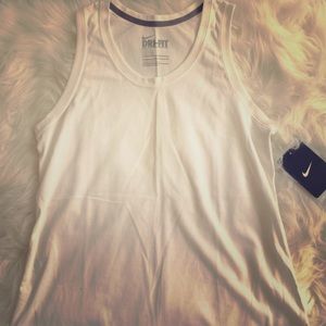 White Nike Dri Fit Tank