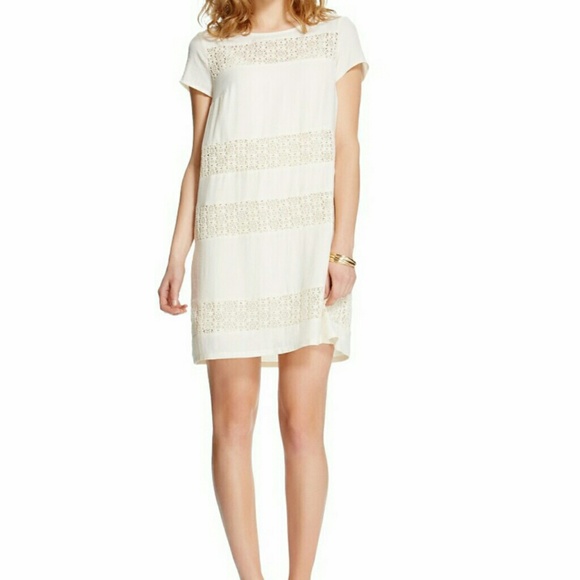   Dresses & Skirts - Hold / Nwot Crepe Shift Dress with Lace