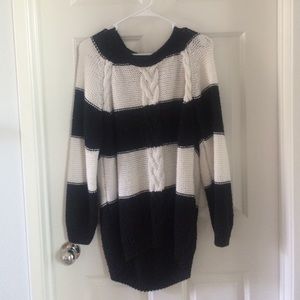 Black and white stripe wool sweater