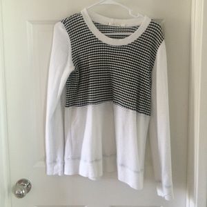 Black and white scallop light sweater