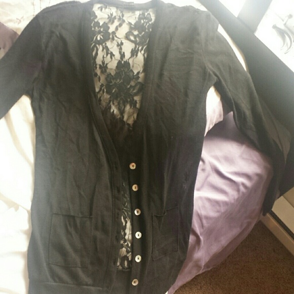 Black lace cardigan