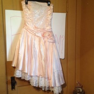 80s style soft pink dress