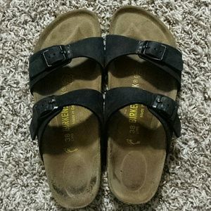 Black Two Strap Birkenstock Sandals
