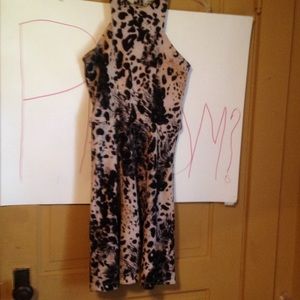 Sexy cheetah print skater dress