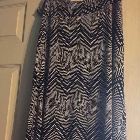 Black and White Chevron Maxi Skirt
