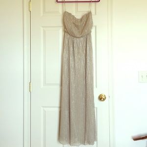Gold Strapless Maxi Dress