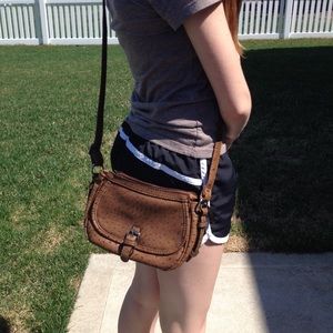 Brown cross body purse
