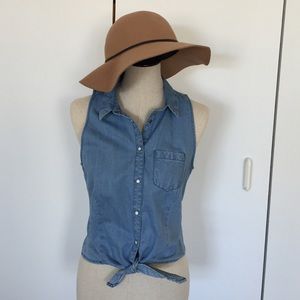 Chambray sleeveless top