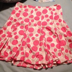 Pink polka dot skirt