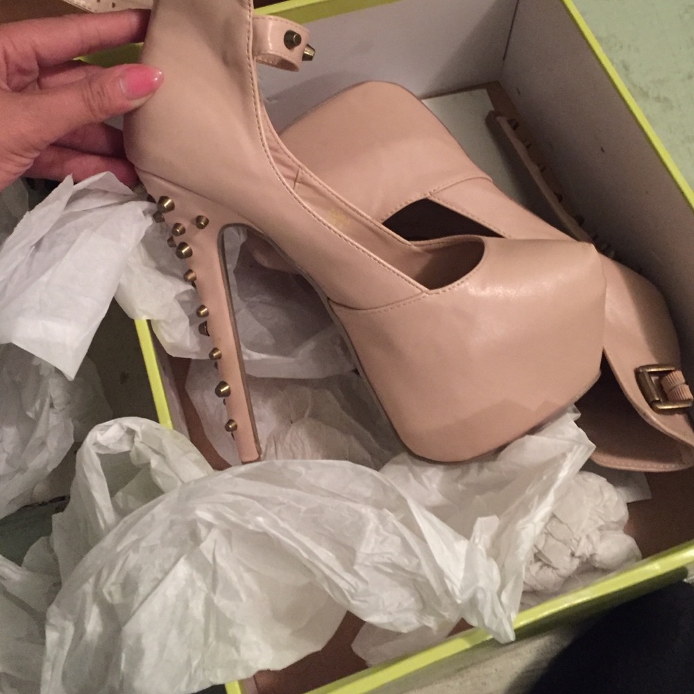 Paper fox nude colored spiked heels size 8