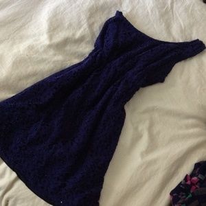 Blue Dress Off one shoulder