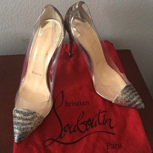 Christian Louboutin glitter cap toe pump