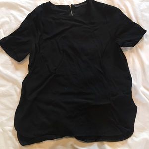 Black polyester blouse