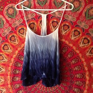 blueish tank top