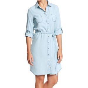 Chambray Denim Shirt Dress